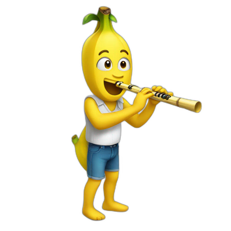 Banana playing flute emoji