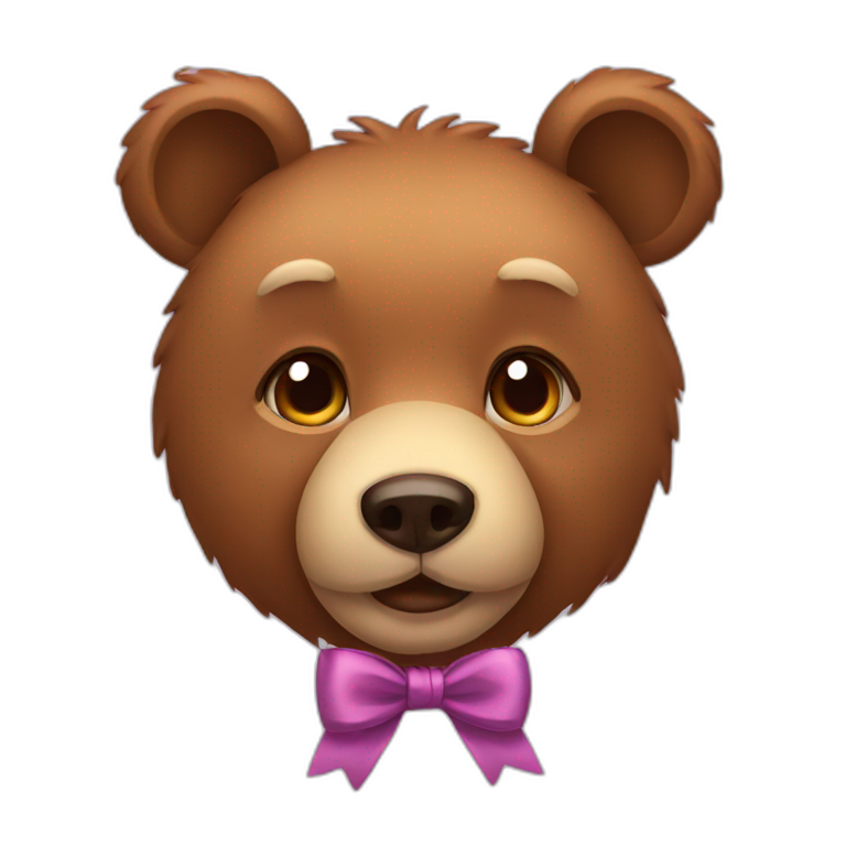 Bear with bow emoji