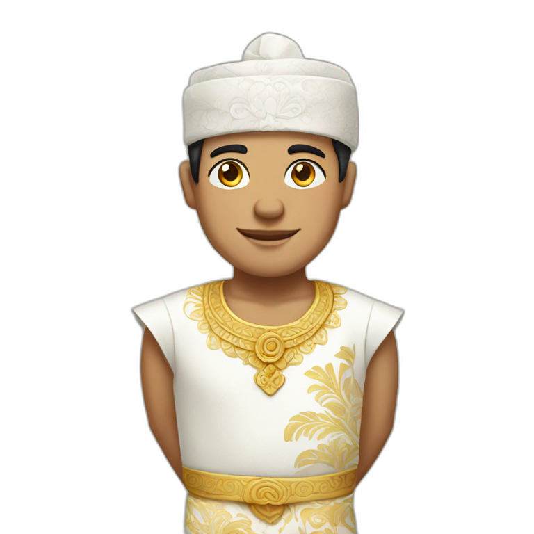 indonesian man in traditional white balinese dress emoji