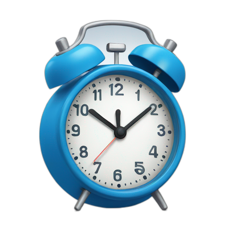 blue alarm clock emoji