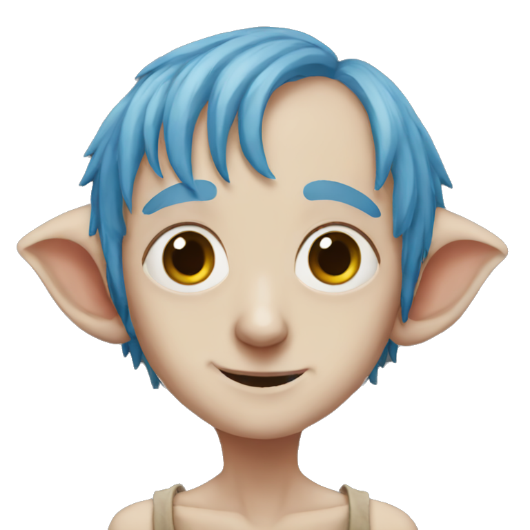 Dobby with blue hair emoji