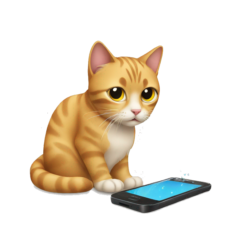 Cat watching phone emoji