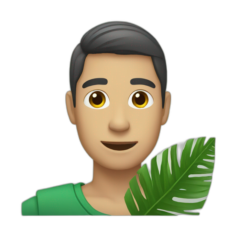 fanning a person with palm leaves emoji