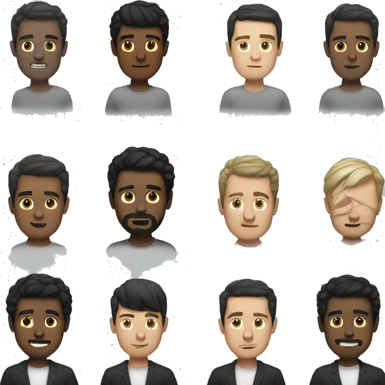 Short white guy with black hair  emoji