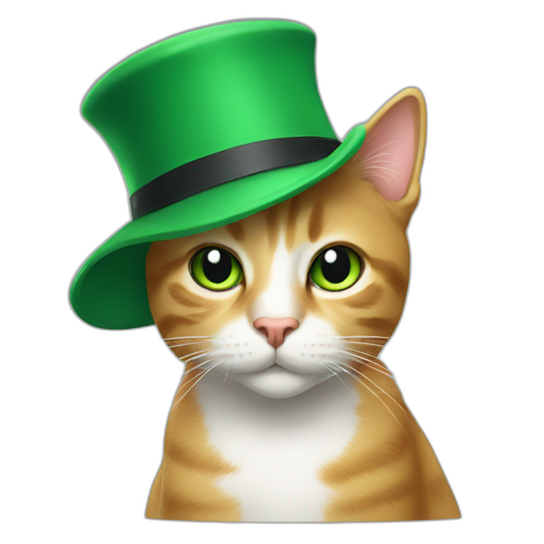 Cat with Green hat  emoji