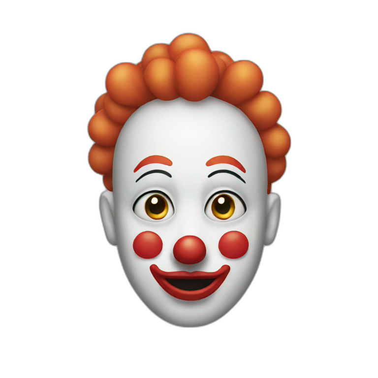 Clown with eyes crossed out emoji