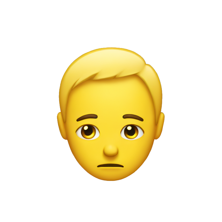 Sad and disappointing yellow emoji  emoji