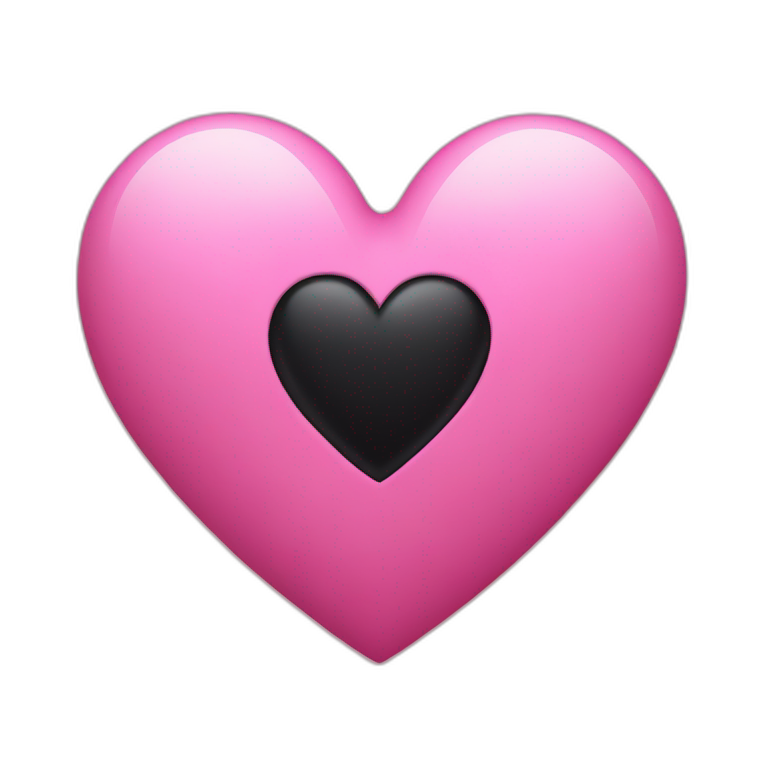 a pink heart giving a black heart emoji