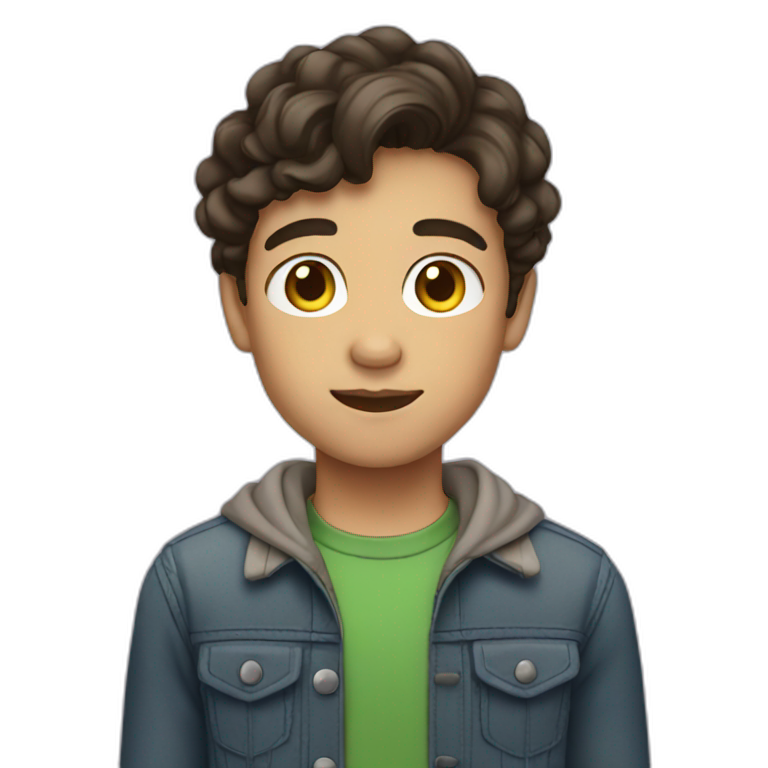 brunette boy with light skin emoji