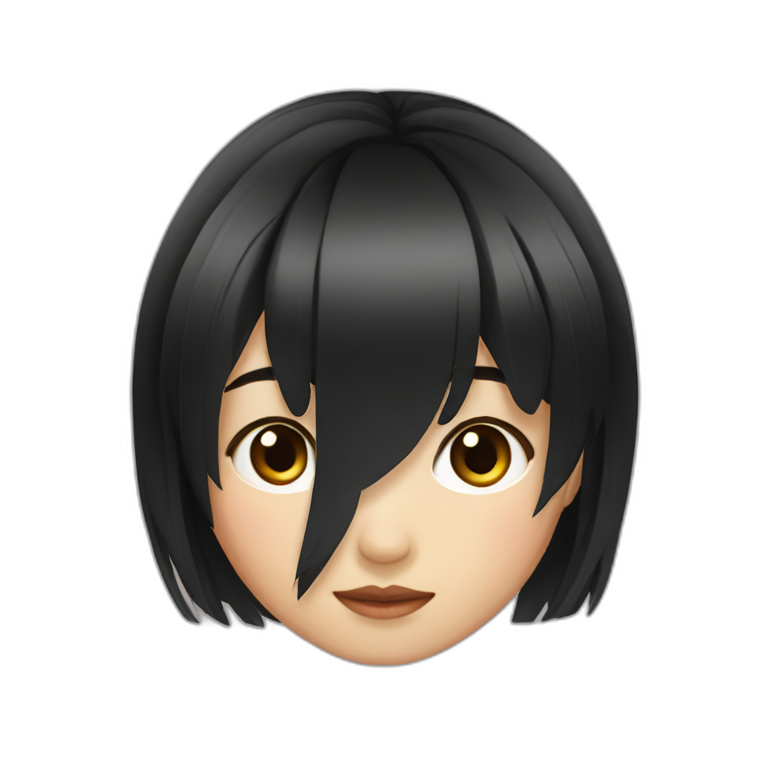 asian girl with black hair and bangs emoji