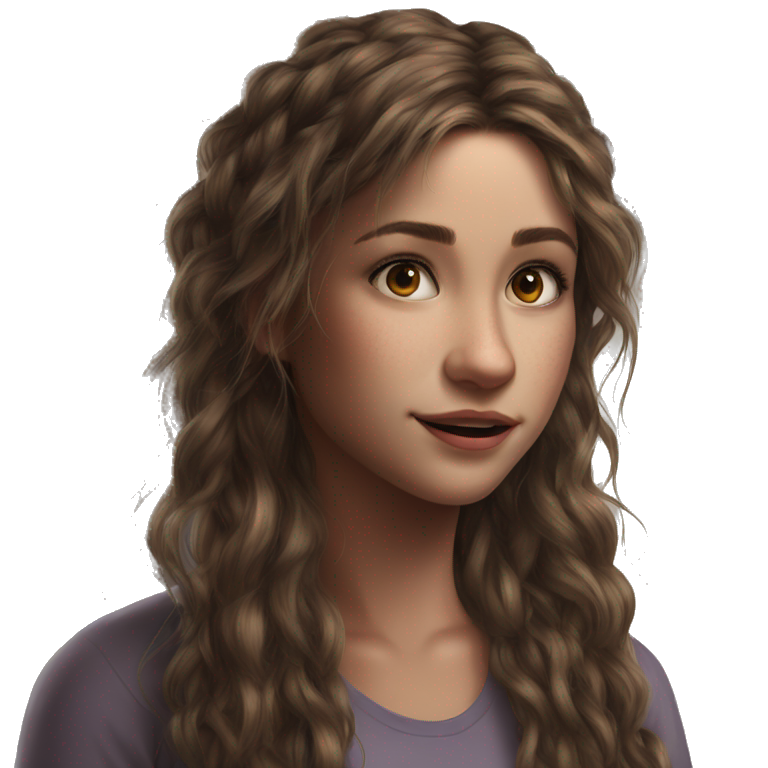 brown hair girl portrait emoji