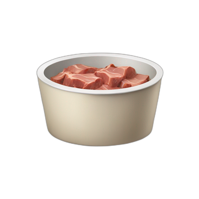 Dog bowl with meat emoji