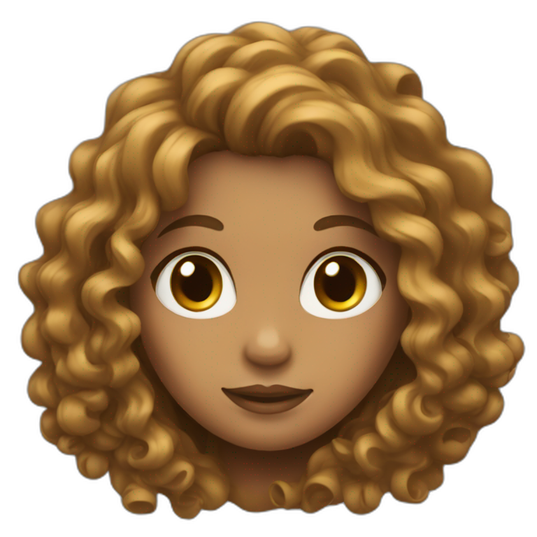 A girl with long curly hair emoji