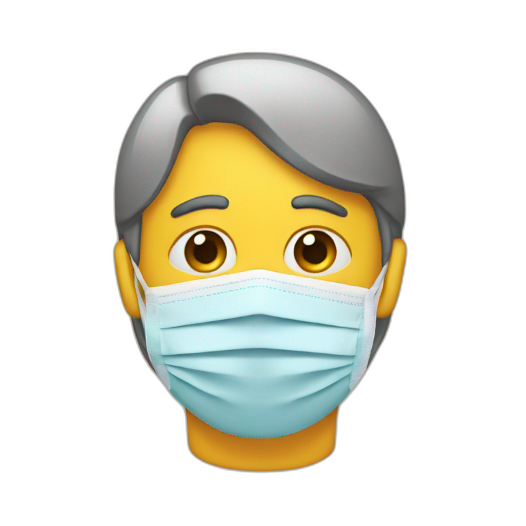 Personne triste qui se cache avec un masque emoji