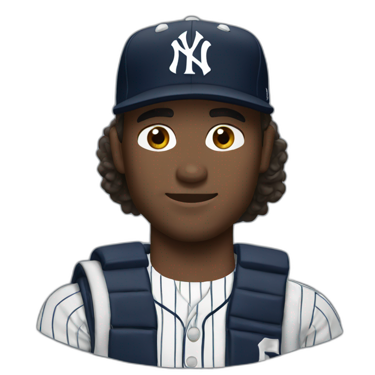 Yankees hat brown hair man emoji