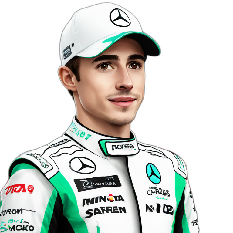 Charles leclerc in mercedes latest race suit emoji