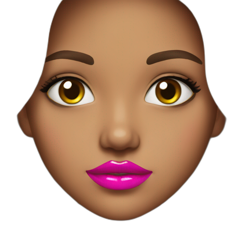 girl with a pink lip gloss funny emoji
