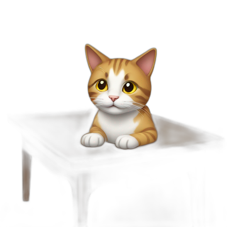Cat on table  emoji