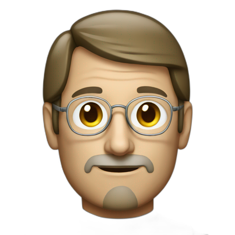 steve jobs using an iphone emoji