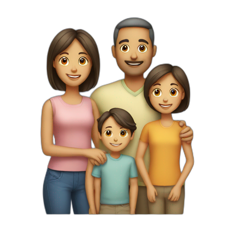 Family with father, mother, boy, girl emoji