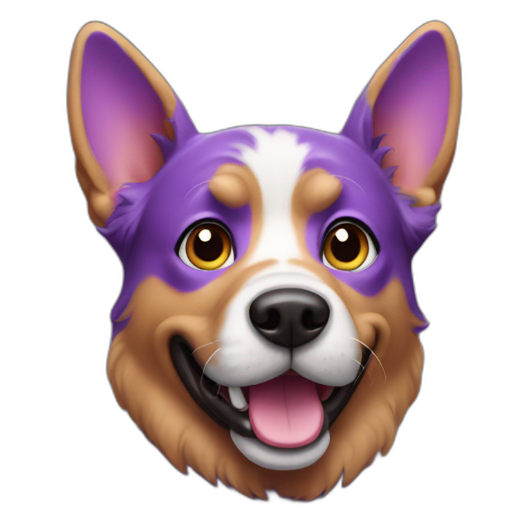 purple dog say hello emoji