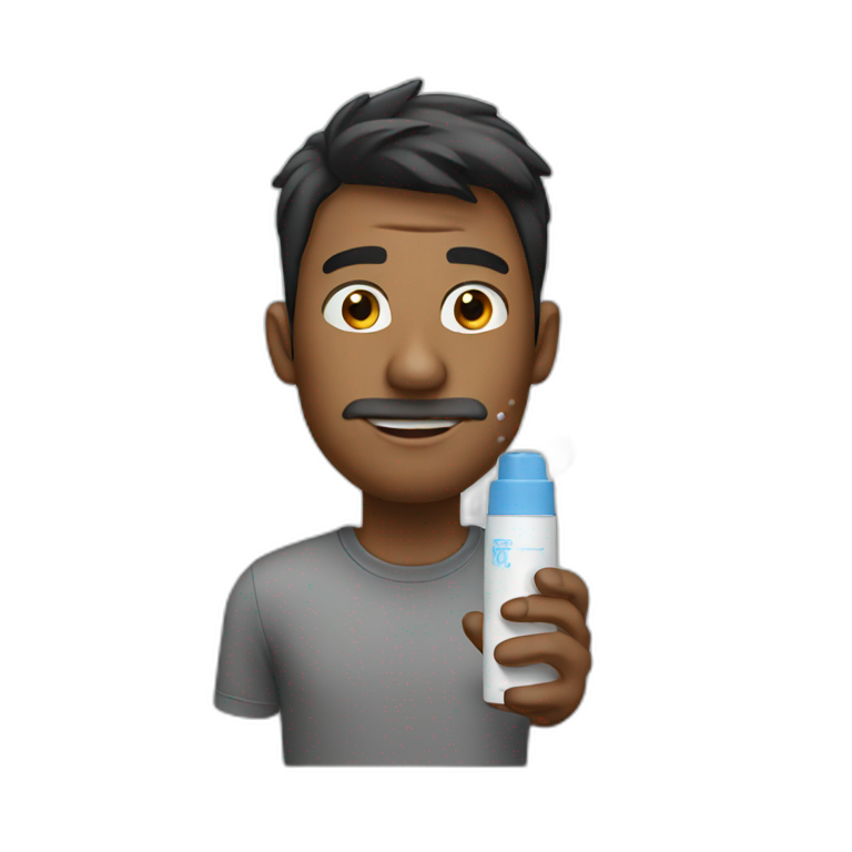 Guy with nose spray emoji