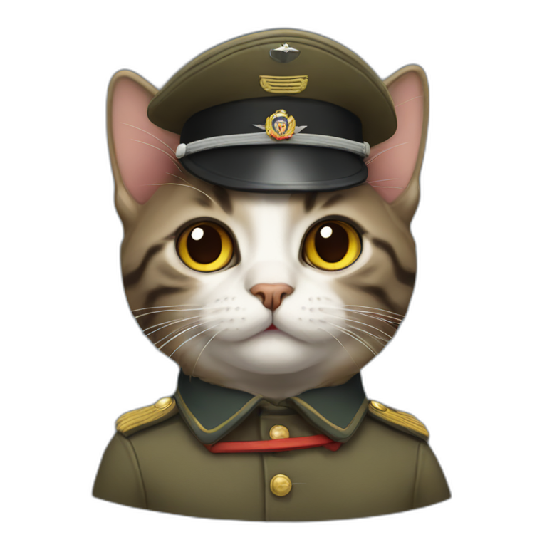 Cat wearing a german world war 2 uniform emoji