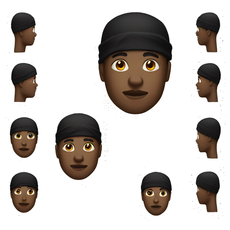 Black man with black durag emoji