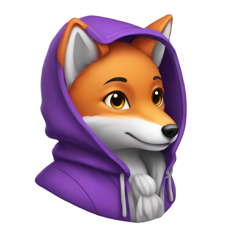 purple fox with hood emoji