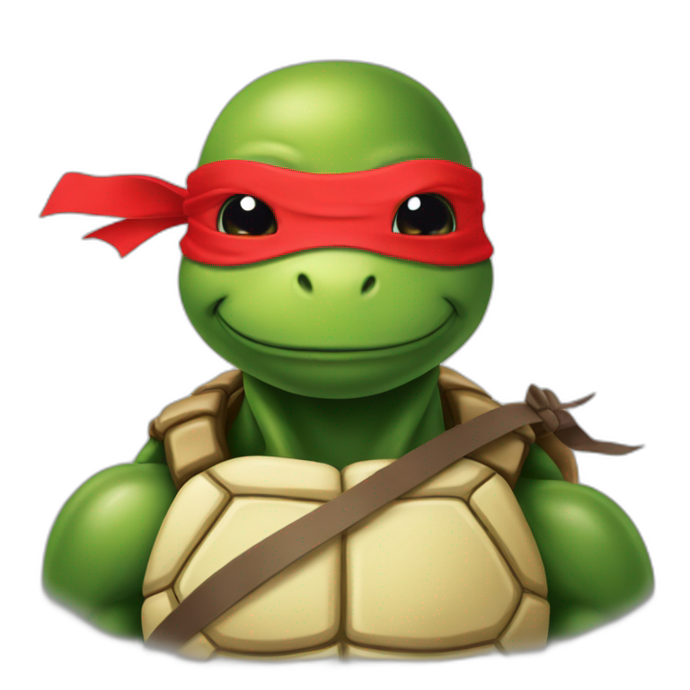 ninja turtle with red ruban emoji