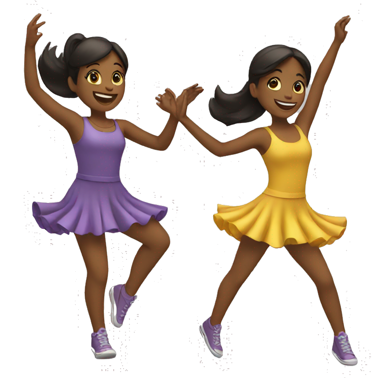 Two girls dancing emoji