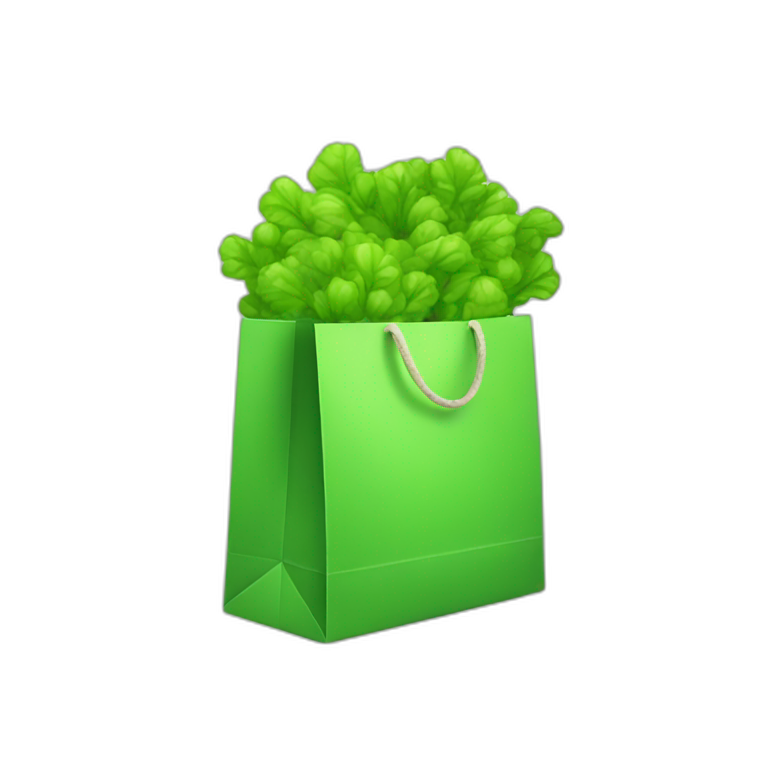 shopping bag green emoji