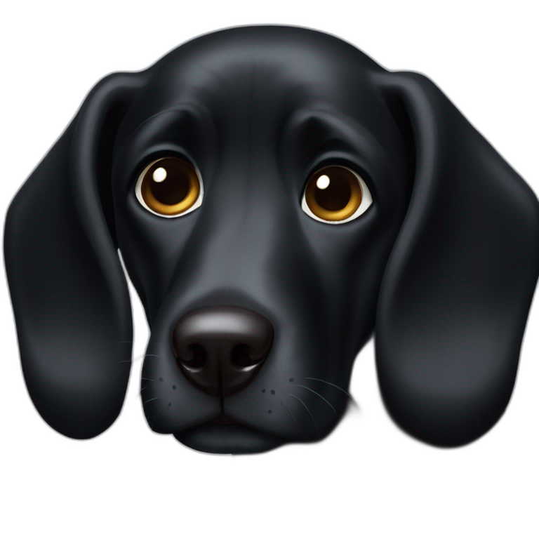 Black dog big ears emoji