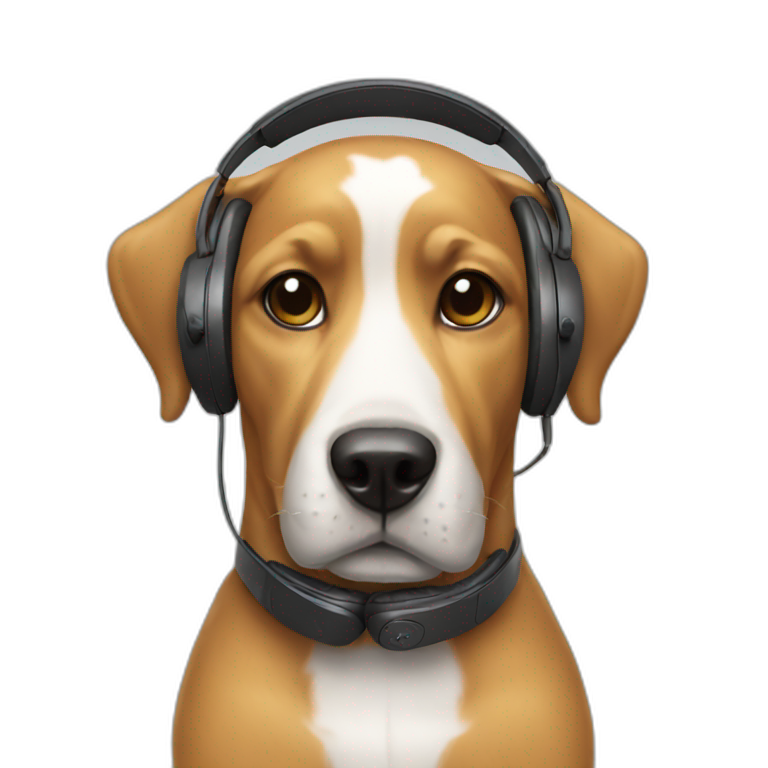 dog with headphones  emoji