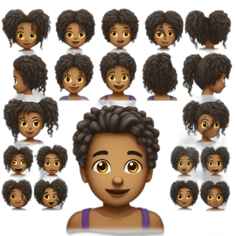 Bambini con i capelli lunghi  emoji