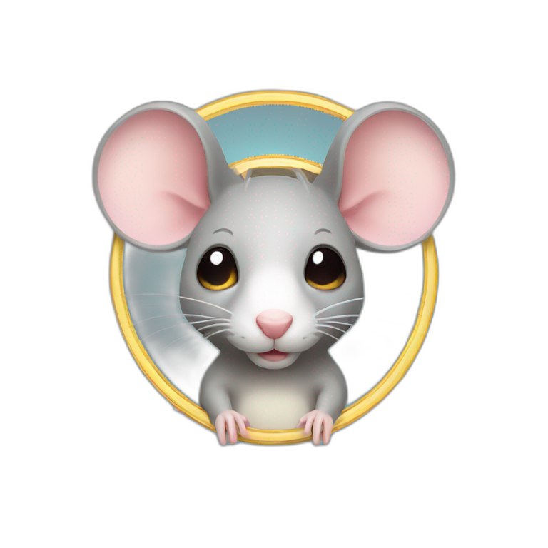 rat with halo ring above head emoji