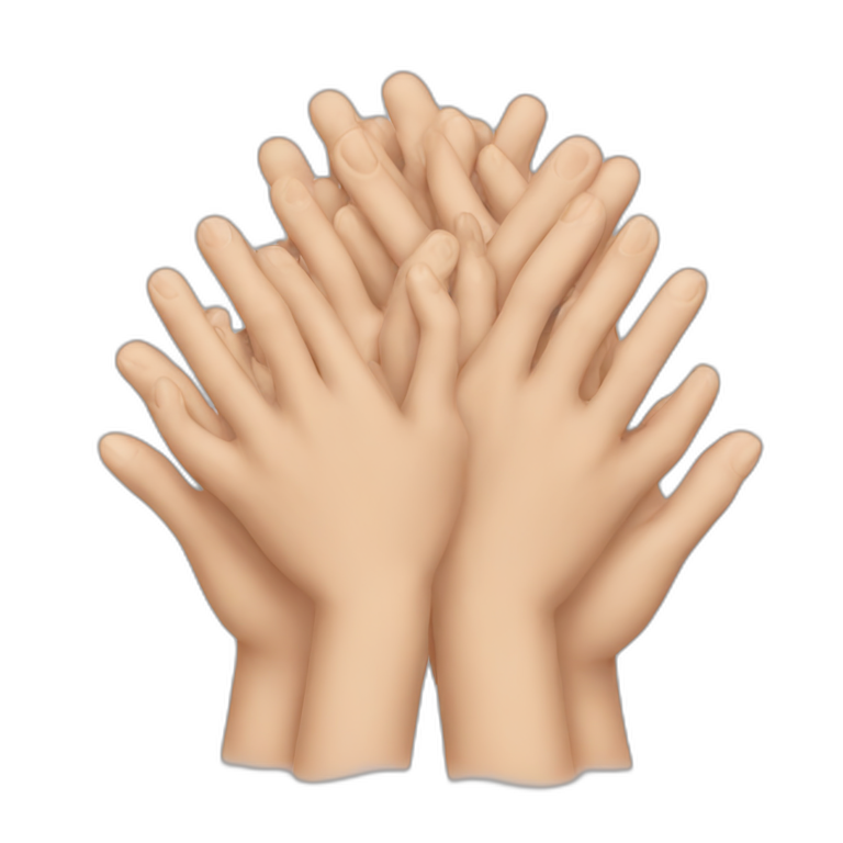 hands piled together emoji