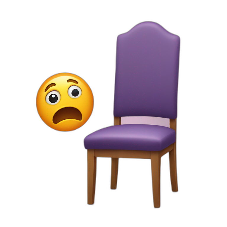 scared emoji on a chair emoji