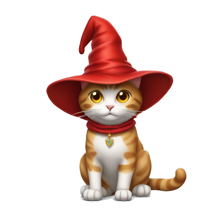 Cat with red wizard hat emoji