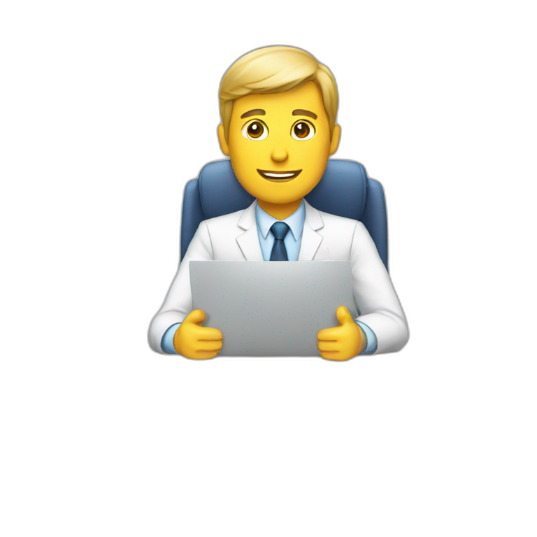 job interview desk white man  emoji