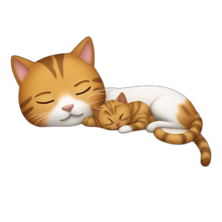 Emoji sleeping with cat emoji