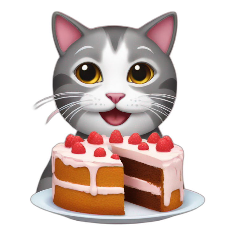cat eating cake emoji
