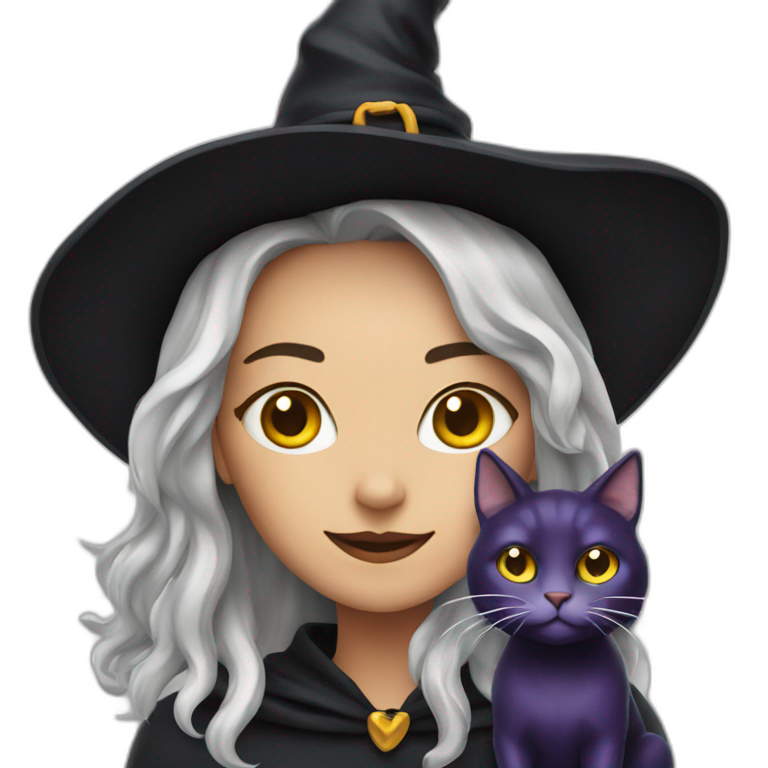 witch woth cat emoji