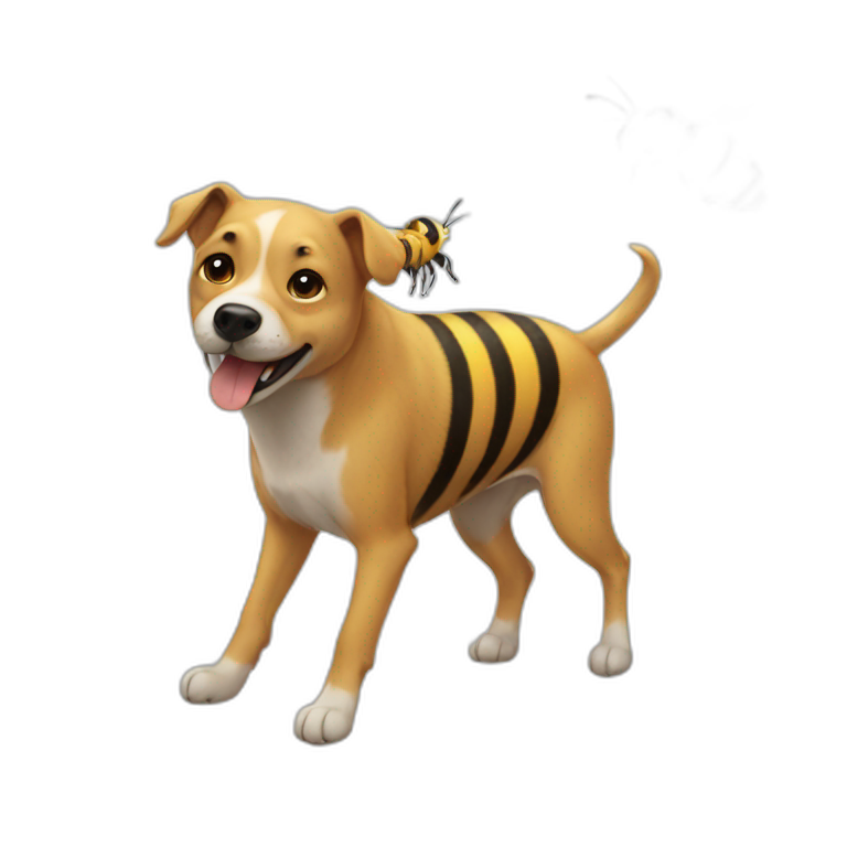 Dog stepping on a bee emoji