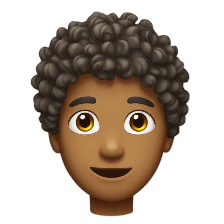 A moteno boy with curly hair emoji