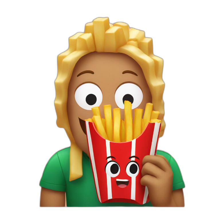 Belgium eating french fries emoji