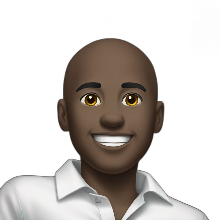 happy bald boy in white emoji