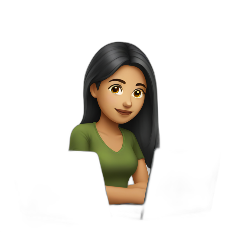 Graphic Designer colombian girl with laptop emoji