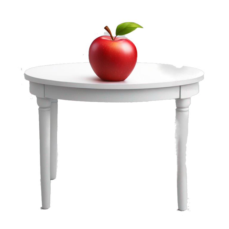 red apple on white table emoji