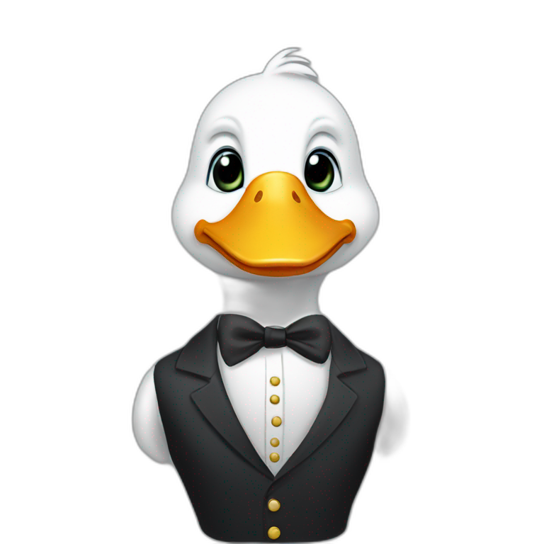general white duck in suit emoji